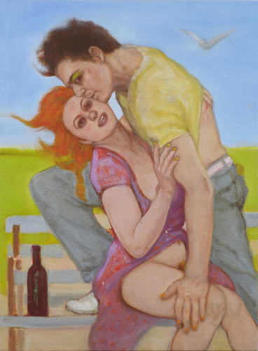 Eliza Griffiths "Fun and Games" 2000, oil on canvas, 11" x 9", private collection